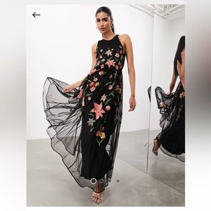 ASOS Black Floral Maxi Dress